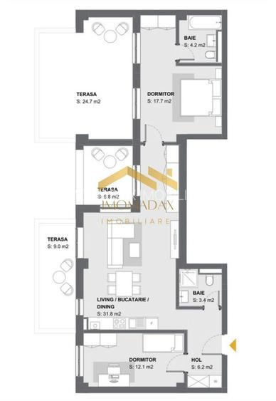 Aradului-Apartament 3 camere-Centrala Proprie