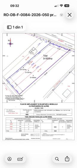 Teren intravilan, 2113 mp, deschidere la DN7 București–Târgoviște, sat Bâldana