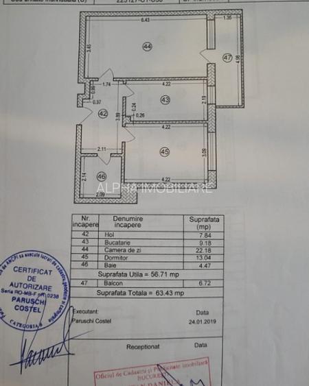 Apartament 2 camere Cartierul Solar | 64mp - 12