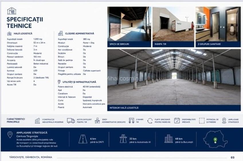 HALĂ INDUSTRIALĂ PREMIUM + BIROURI MODERNE | 1.200 mp + 380 mp | Acces TIR  - 16