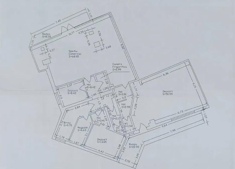 Gara, spatiu comercial din constructie, 218 mp.