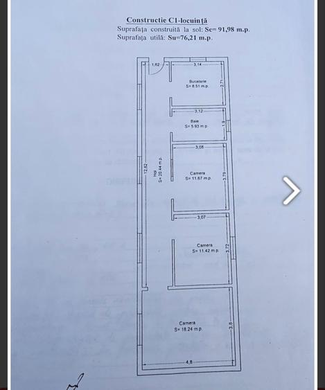 Constanta - Ovidiu, casa individuala, 92 mp, teren 319 mp, constructie 2003