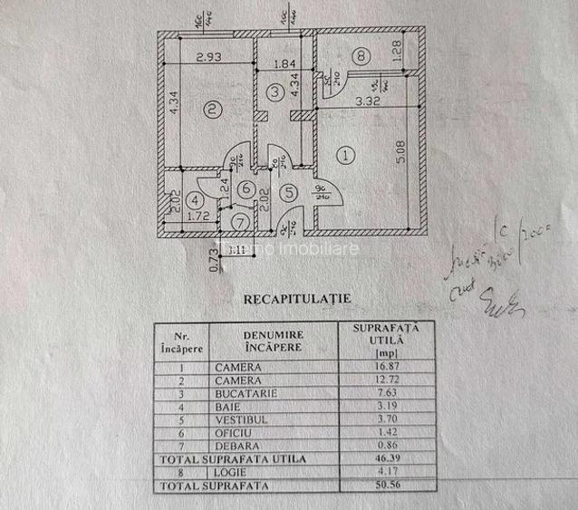 Apartament 2 camere, decomandat, 46 mp, ac, logie, mobilat, Pajura - 8