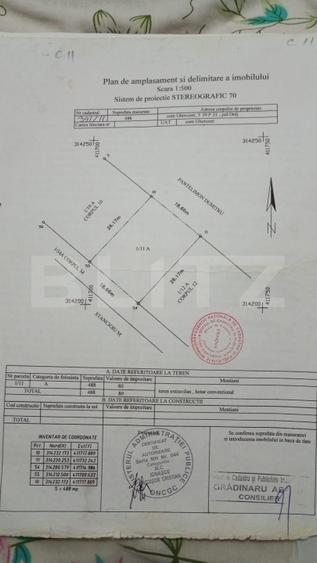 Teren extravilan, 488 mp, zona Ghercesti - str. Aviatorilor