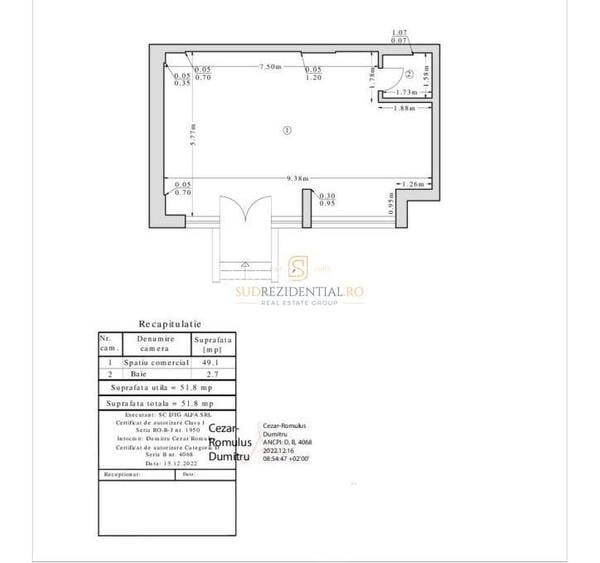 Spațiu comercial de inchiriat 51,8 mp zona centrala Popești-Leordeni - 1