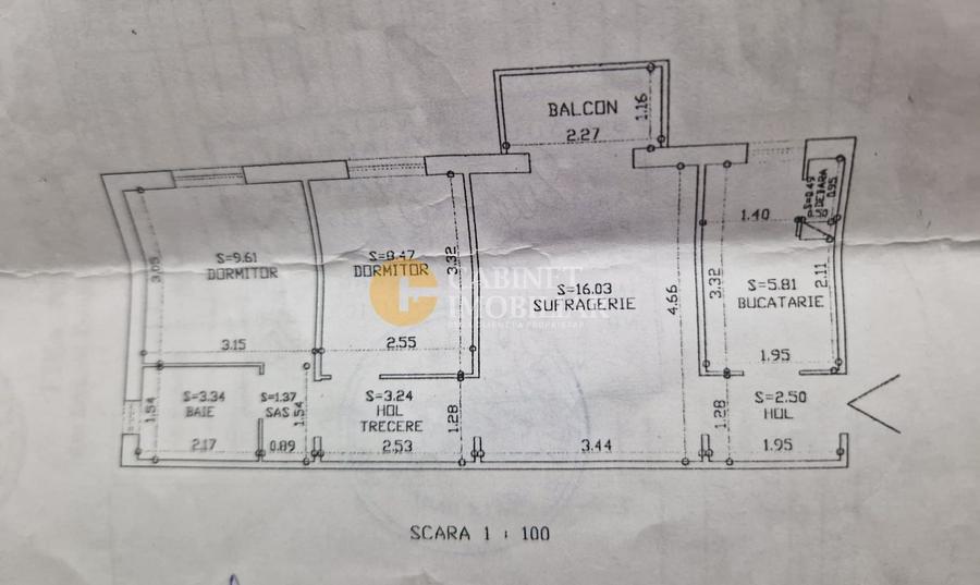 3 Camere Semidecomndat- Mobilat si Utilat- zona Zimbru