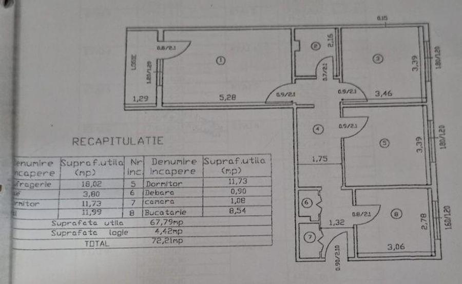 Apartament 3 camere Mircea cel Batran