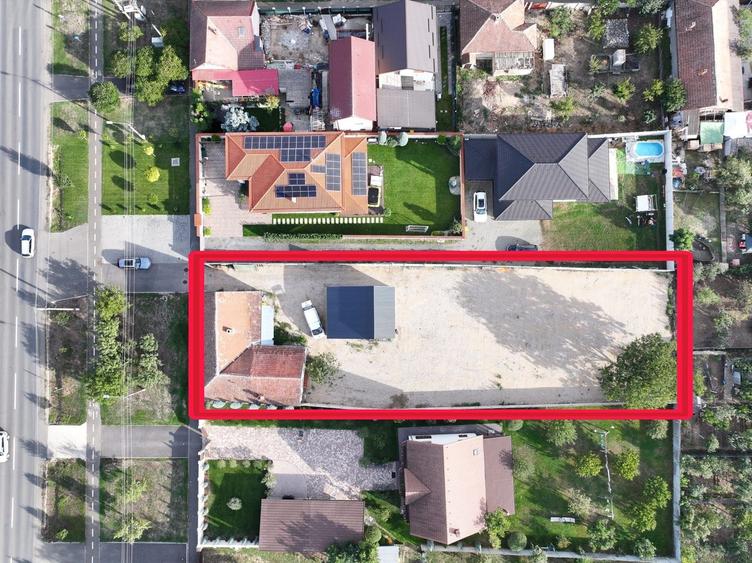 Teren 900 mp cu cladire de birouri pt depozit, parc auto, centru logistic, etc
