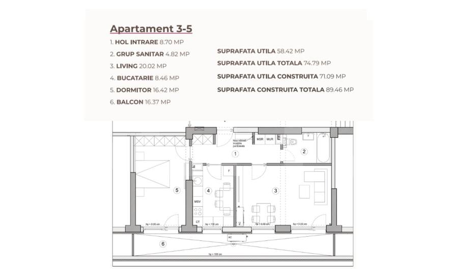 Apartament 2 camere, 74.79 mp, ansamblu 0% Comision Achiziție, Calea Severinului