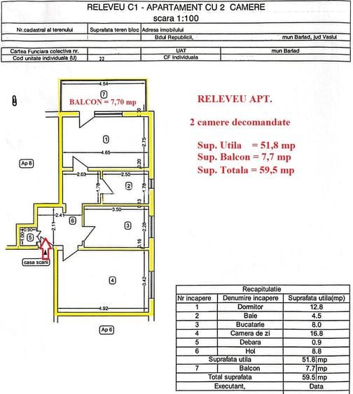 Apartament 2 camere de vanzare, ultracentral, B-dul Republicii, Barlad - 3