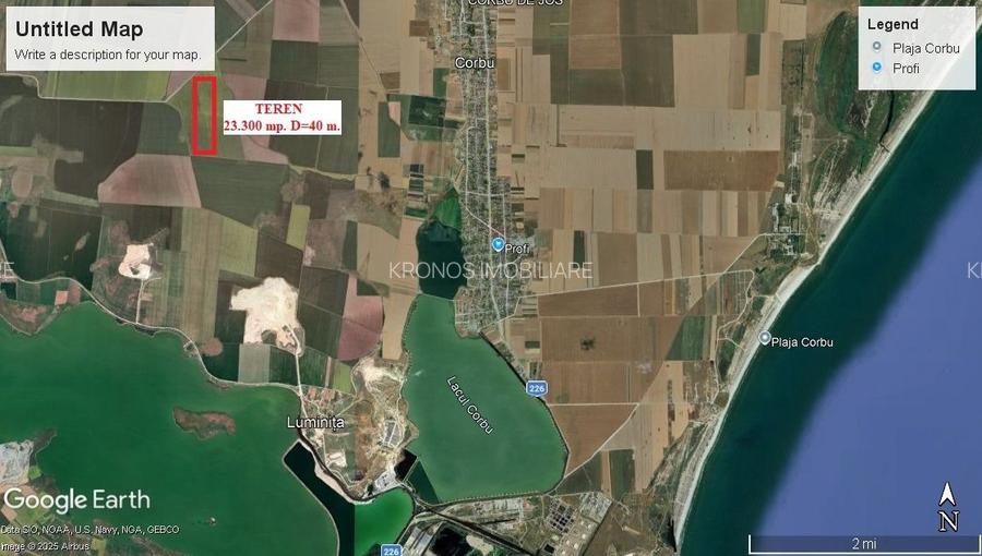 CORBU TEREN AGRICOL 23.300 MP. D=40 M. IDEAL INVESTITIE PRET 19.900 E - 2