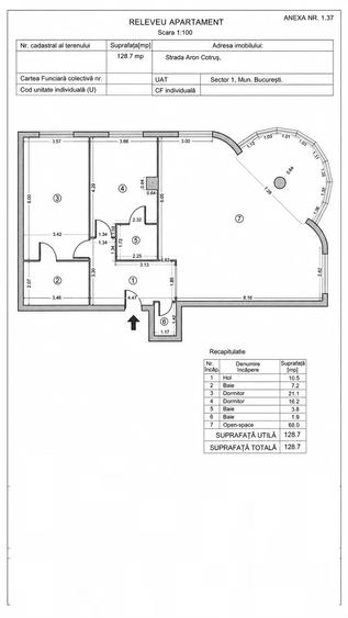 Apartament 3 camere de vanzare in Cartierul Francez – 128 mp, 3 bai