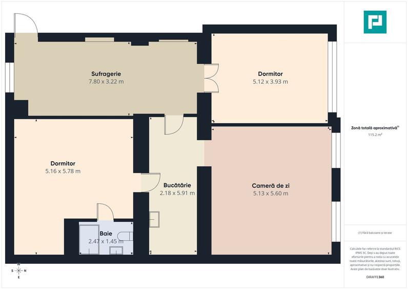 Apartament cu 4 camere – Zona Centrală