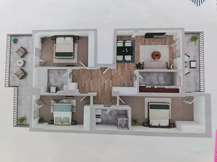 Estoria City| Ap 4 camere| 3 minute de Metrou Nicole Teclu