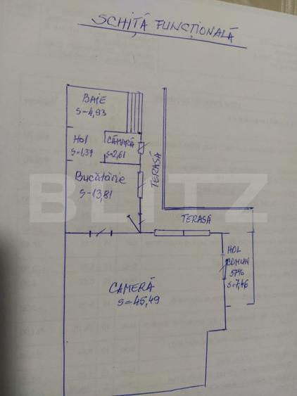 Apartament de vanzare, cu o camera, 73 mp, etaj 1, zona centrala