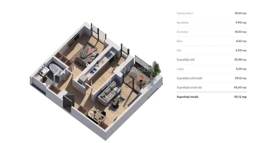 2 camere METROU N. Teclu la 450 m - ESTORIA CITY