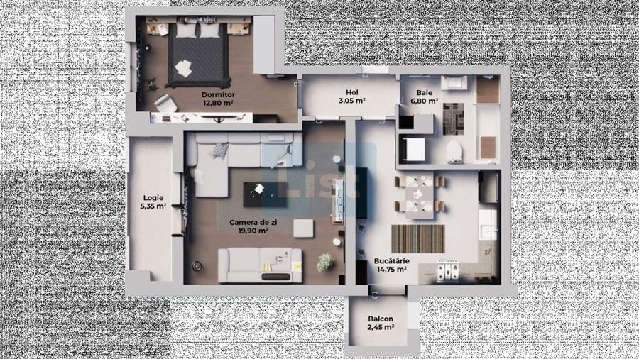 Comision 0%! Apartament cu 3 camere, 63mp utili!!!