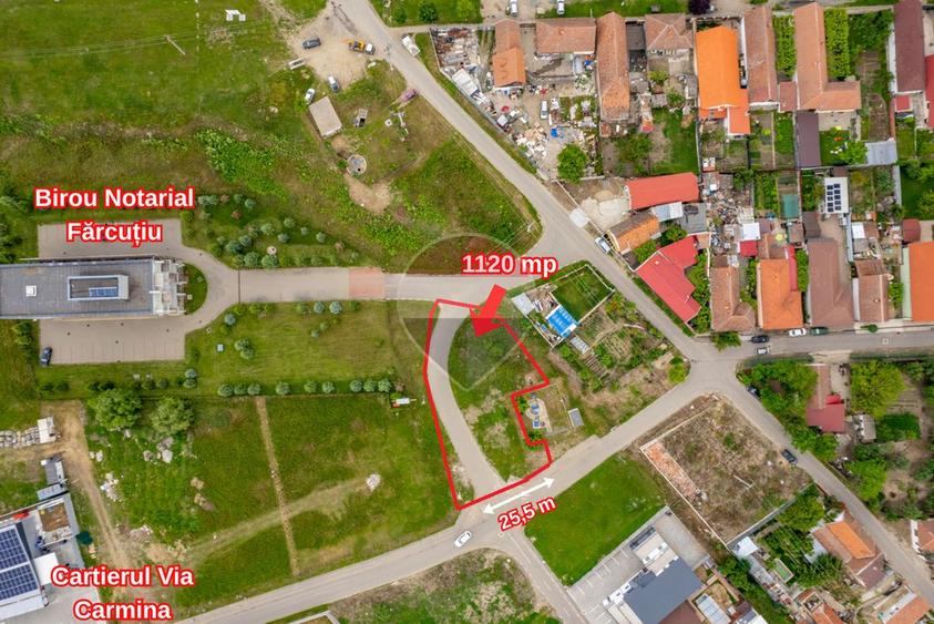 Teren pentru investiție 1.120 mp in Via Carmina Vladimirescu