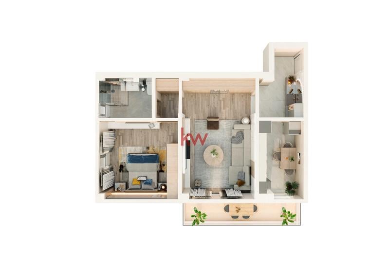 Apartament 2 camere 56 mp | Bloc nou | Parcare inclusă | 94.000€ | Valea Lupului