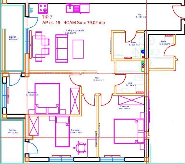 Apartament 4 camere 2 bai etaj 2 zona Lidl Doamna Stanca