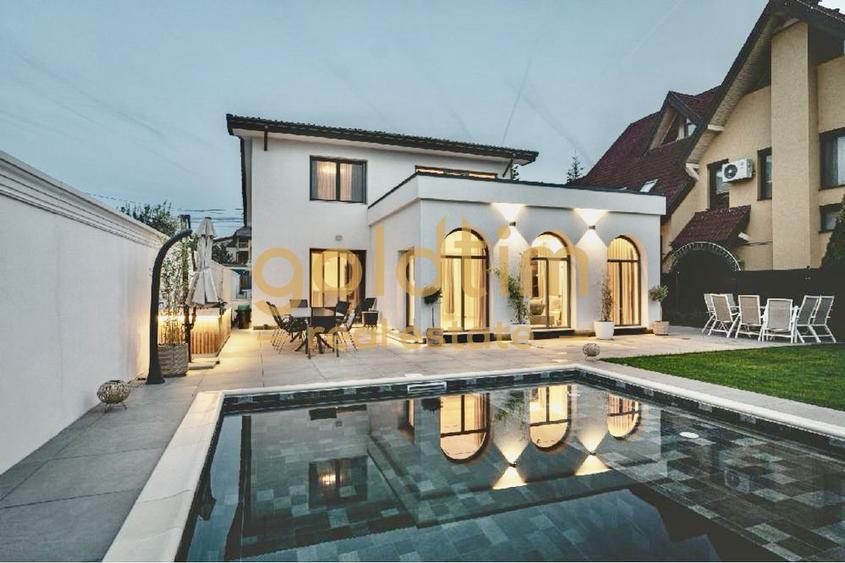 VILĂ PREMIUM CU PISCINĂ/PIPERA – DRUMUL BISERICII/286 MP/3 DORMITOARE/LUX