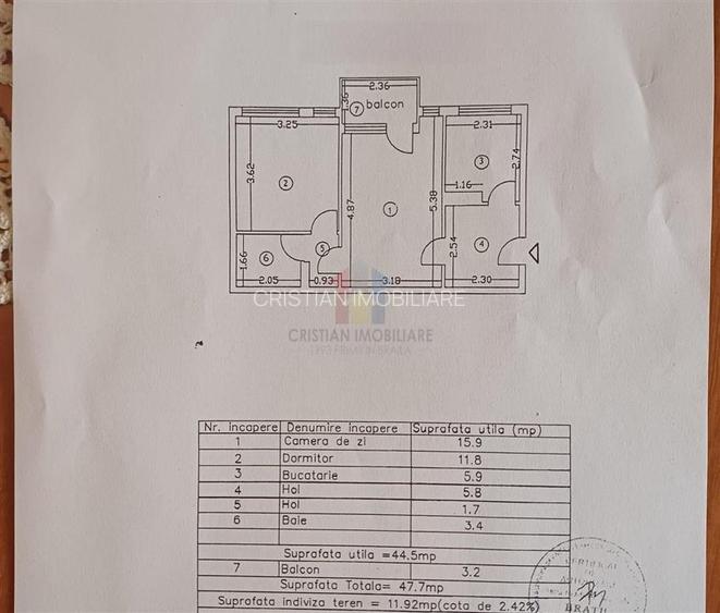 Ap 2 cam Garii, conf 1, etaj 3, LIBER - 11
