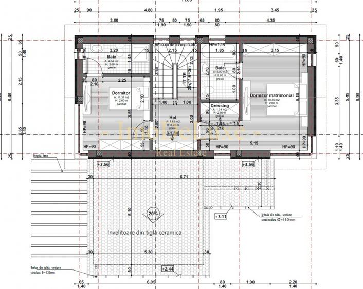 Casa individuala cu 4 camere, 120.4 mp, 612mp teren, terasa, zona de lux, Dezmir