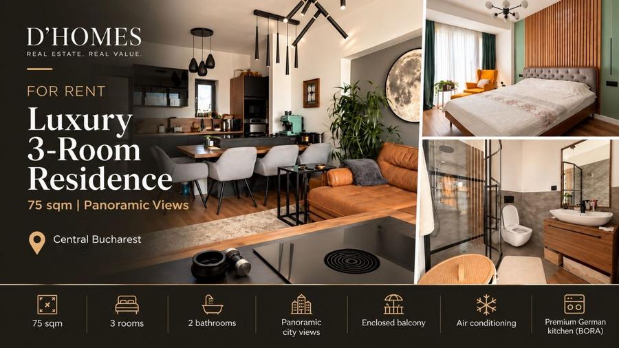 For Rent | Luxury 3-Room Residence | 75 sqm | Panoramic Views