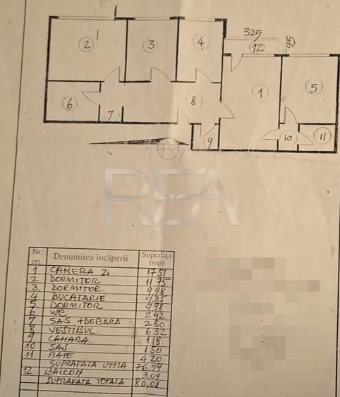 4 camere, 7/10, 80mp, bloc 1982- Piata Crangasi