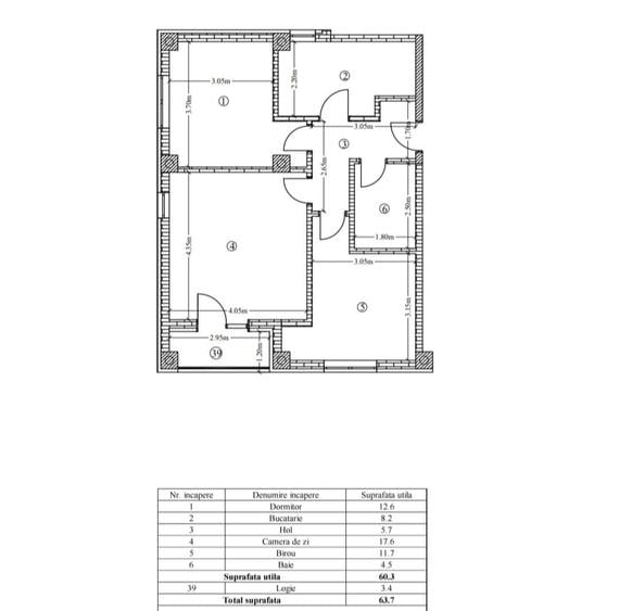 Apartament  3 camere, 63 mp, decomandat, parcare, bloc nou, Iasi, Nicolina