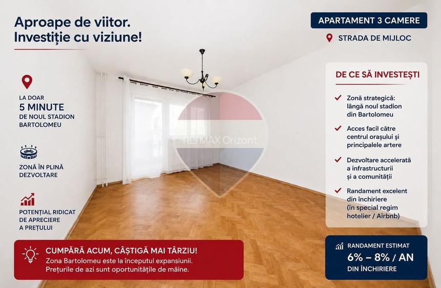 Apartament decomandat cu 3 camere Strada de Mijloc, Brașov - 2