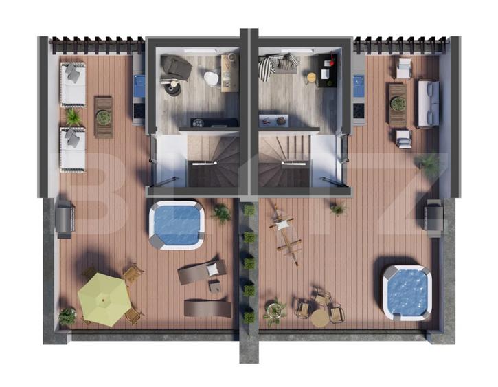Casa moderna cu terasa panoramica si garaj dublu – confort, intimitate