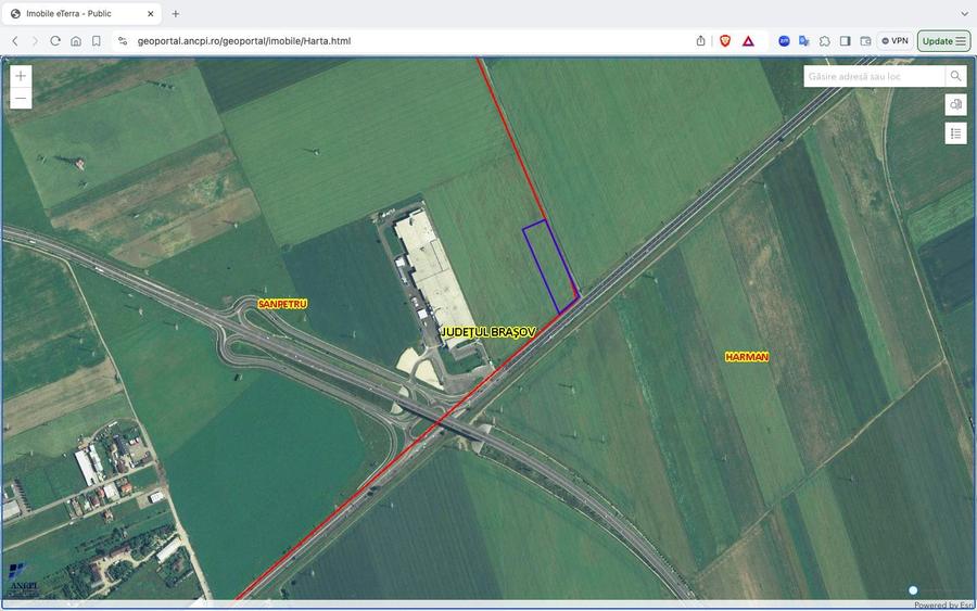 Teren intravilan 41.476 mp Sanpetru DN 11 Centura Brasov