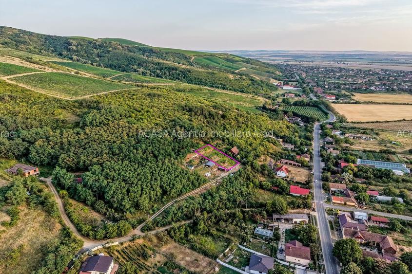 Teren pe deal, 1.150 mp, în Miniș, front 26 m, Drumul Vinului - 4
