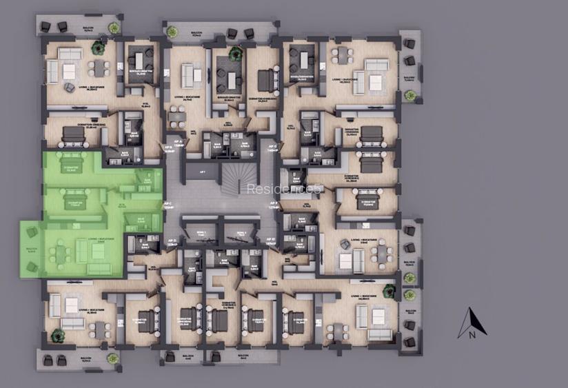Pentru familii: Apartament finalizat Residence5 lângă școli de top Iancu Nicolae - 2