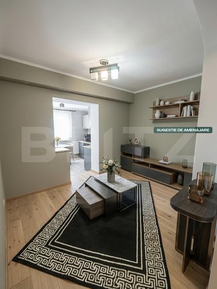 Apartament 2 camere, decomandat, 61,5 mp, cartier Burdujeni