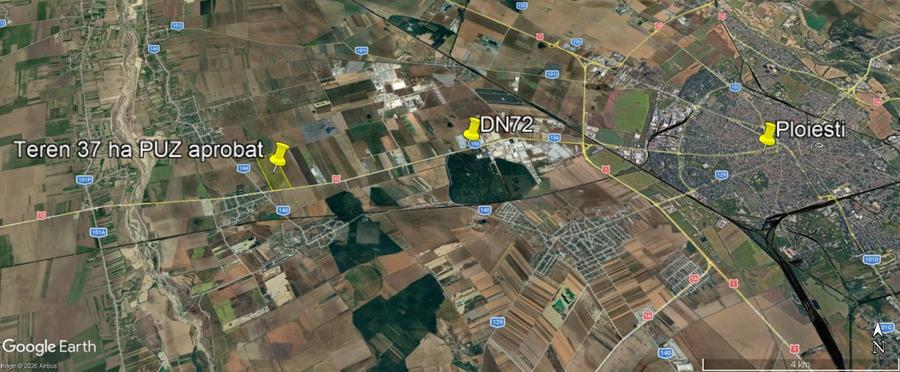 Teren 37 ha | PUZ aprobat– Ploiești Vest Industrial Park | DN72 + A3