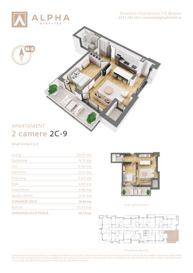 Apartament 2 camere Alpha Distrikt Brasov