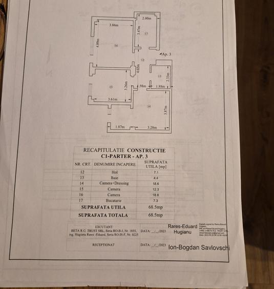 Apartament MODERN,3 camere+curte intabulata+terasa+boza, zona  Rond Pacurari