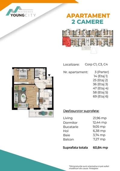 PROMOTIE!! Apartament 2 camere ,61mp , Metrou Berceni 5-7min