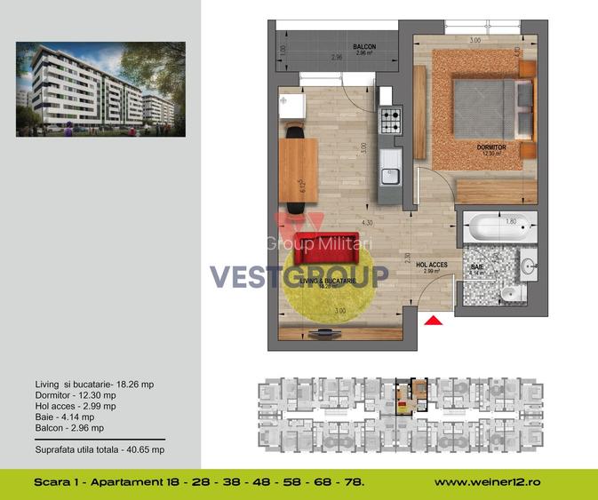 Apartament 2 Camere Weiner Residence Militari Direct Dezvoltator - 2