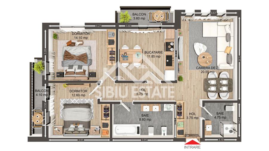 Apartament 3 camere Selimbar Avantaj client 5000 euro la achizitie