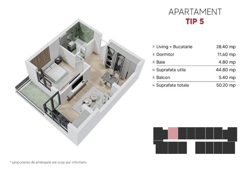 Apartament 2 camere-50 mp-Ansamblu Rezidential finalizat-Metrou Berceni