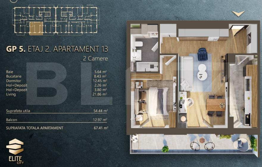Apartament premium, 2 camere | Finisaje de lux | Elite City