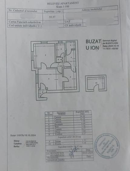 Apartament 3 camere Vasile Lucaciu, 55.57 mp — Negociabil