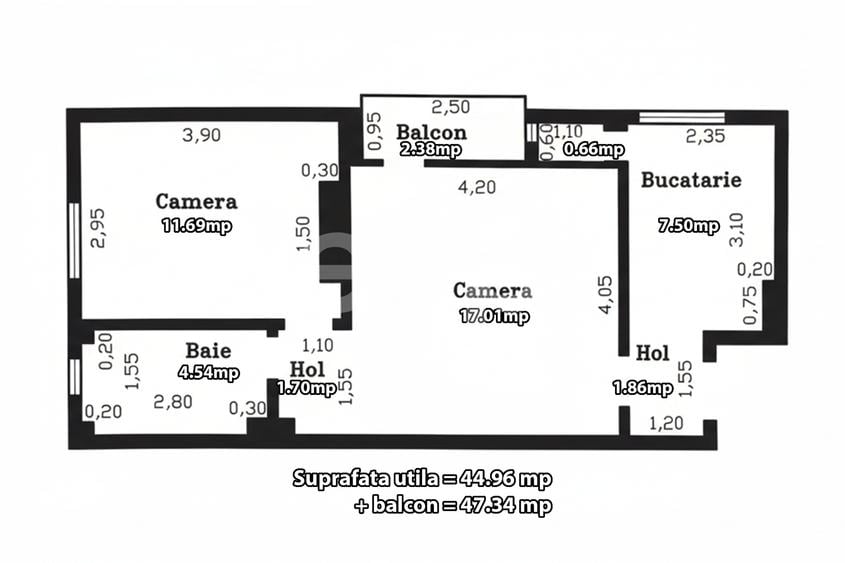 De vânzare apartament 2 Camere în Buziaș