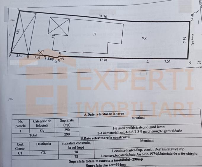 Casă 3 camere de vânzare în Brătianu Constanța | Teren 300 mp | Garaj