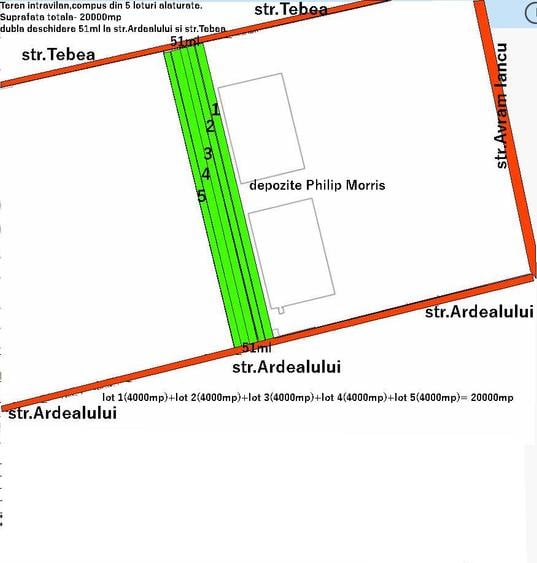 Teren intrav 20000mp dbl desch.51ml asfalt, pretabil sediu firme,depozite,,!
