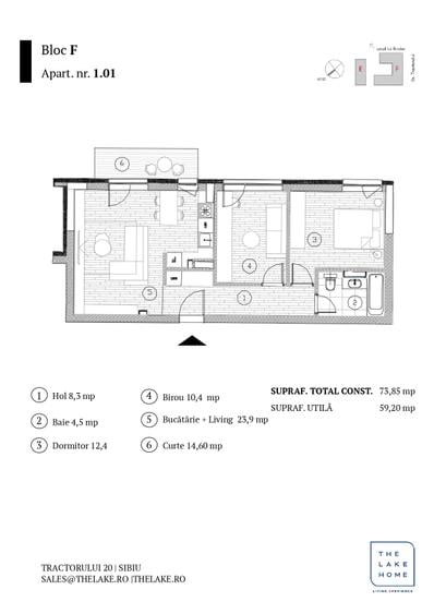 Apartament 2 camere -curte proprie - Tiglari