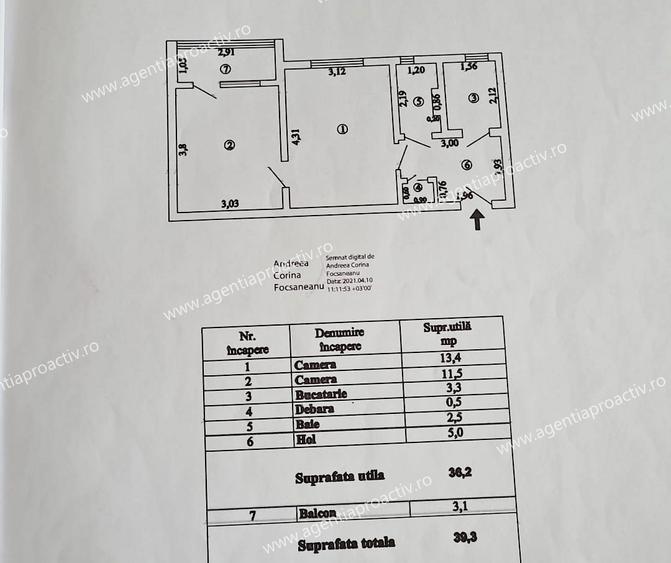 Apartament cu 2 camere, Micro 19, etaj 3, centrala termica!